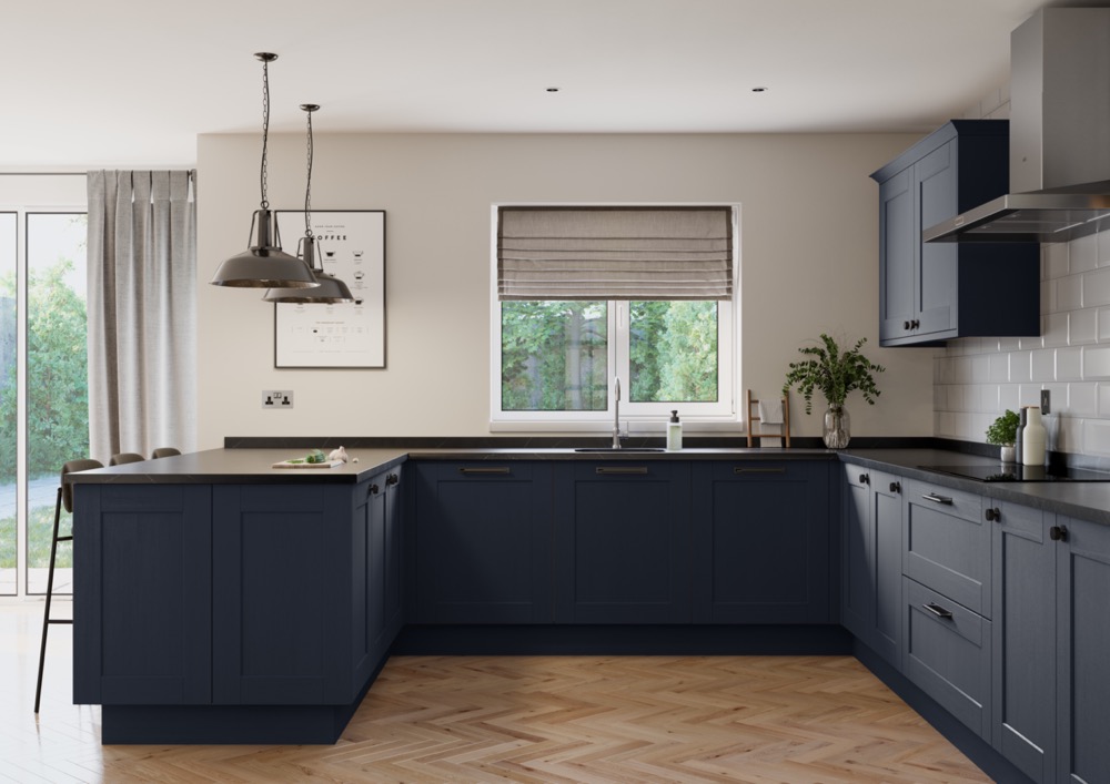 Belsay Woodgrain in Indigo by PWS