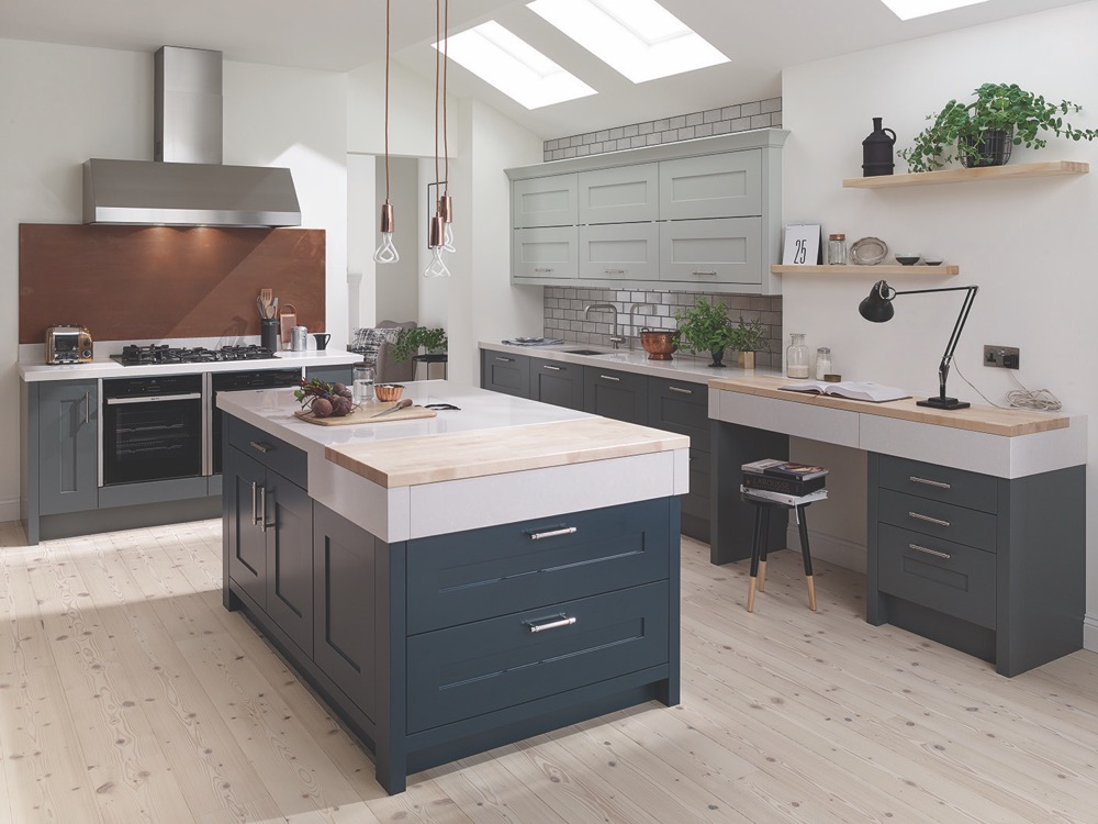 Fitzroy in Hartforth Blue, Partridge Grey & Slate by PWS