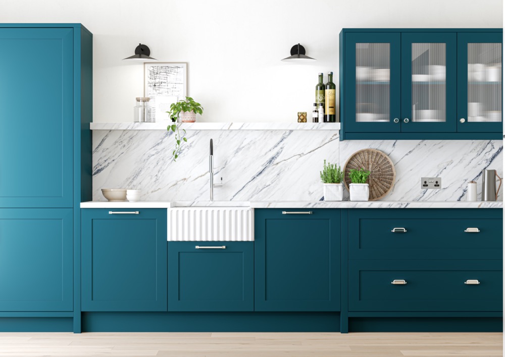 Hunton in Majestic Teal and Dove Grey by PWS
