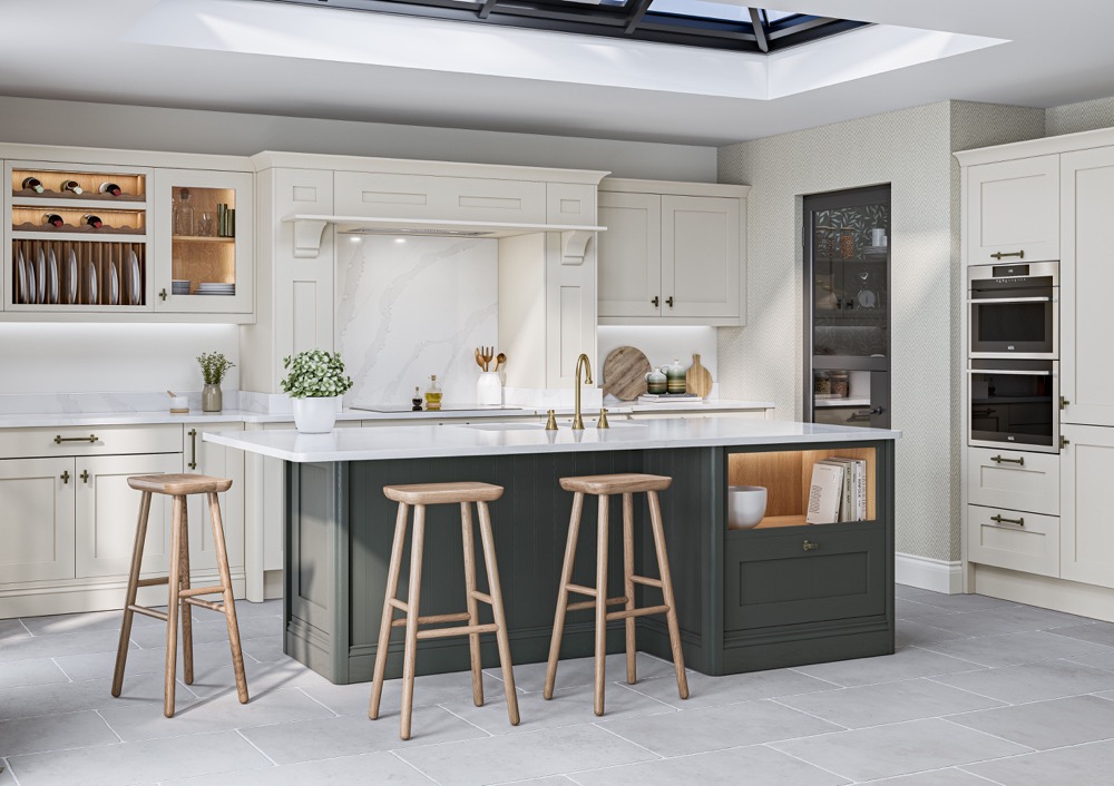 Mornington Shaker in Taupe & Copse Green by PWS