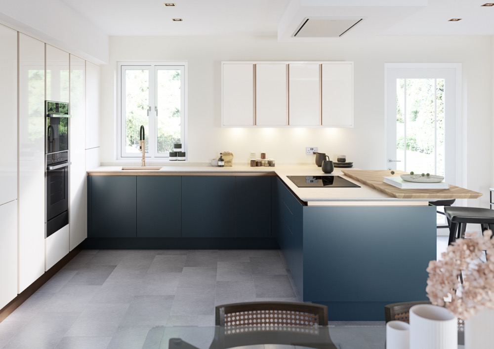Porter in Handleless Hartforth Blue & Gloss Porcelain by PWS