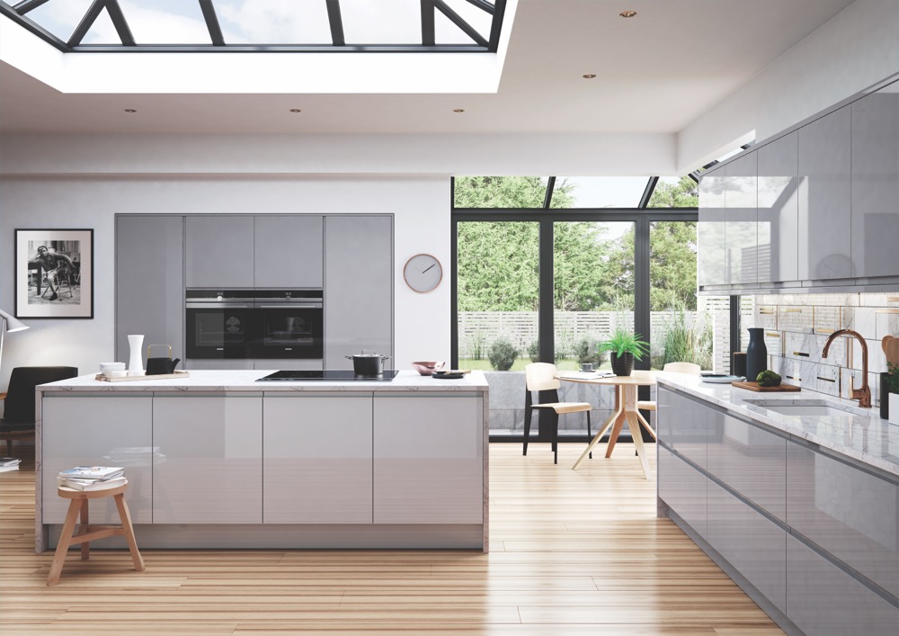 Strada Gloss in Dust Grey and Light Grey by Uform