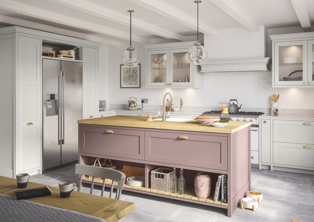Clifden in Vintage Pink and Light Grey by Uform
