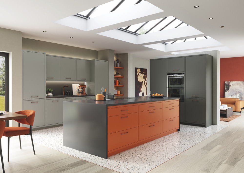 Zola Matte in CMS Orange Dust Grey and Graphite by Uform