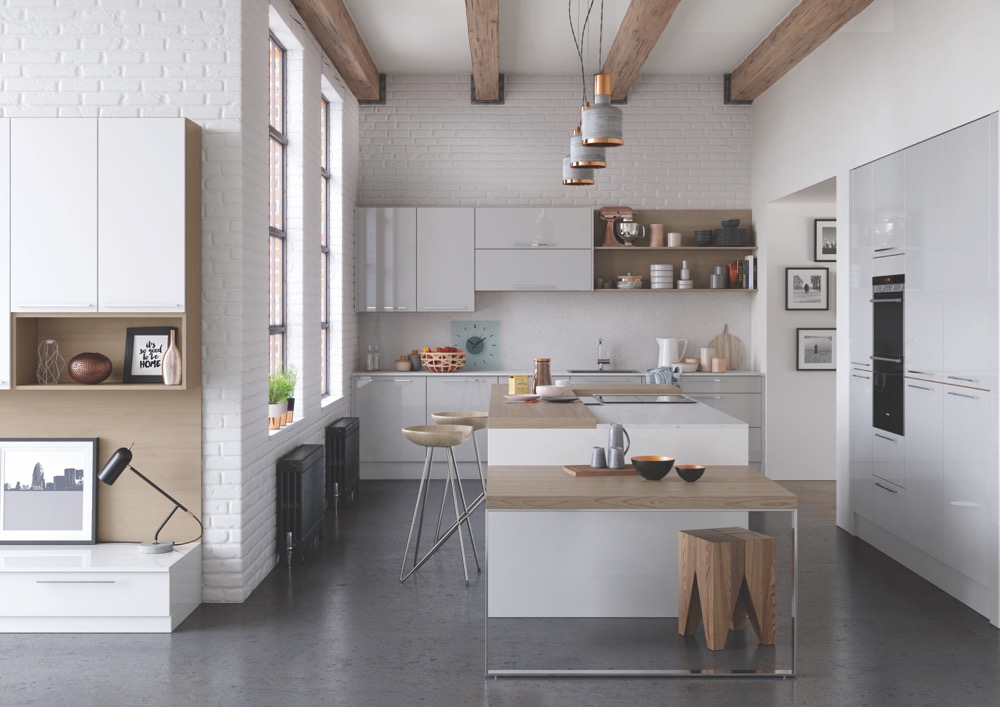 Zola Gloss in White and Light Grey by Uform