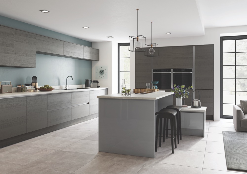 Zola Gloss in Dust Grey and Tavola Carbon by Uform